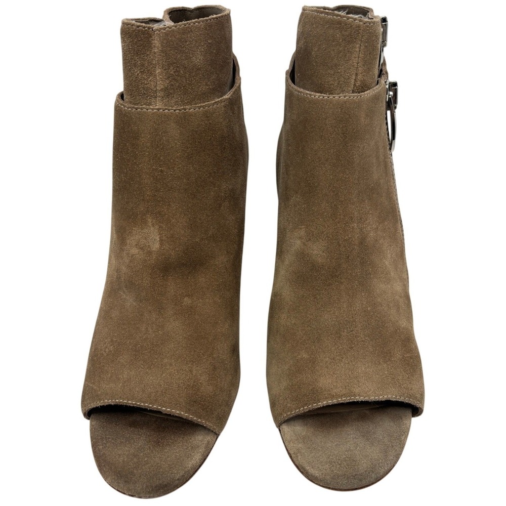 Via Spiga Suede Peep Toe Ankle Booties‎ Brown Size 9M | Orig. $200